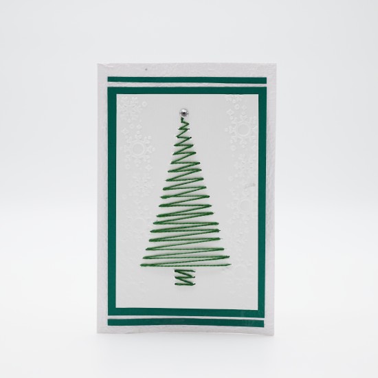 Novoletna voščilnica, vezena smrečica