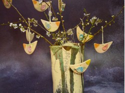 keramični obesek, ptiček