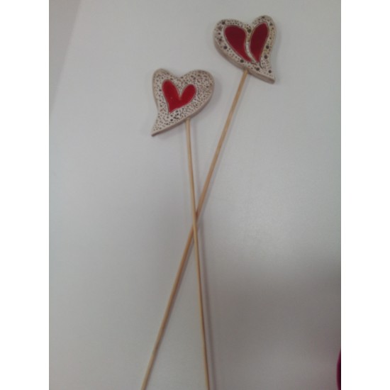 Keramični srček na palčki